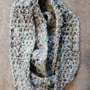 Infinity Scarf Crochet Cowl Blue New Extra Long